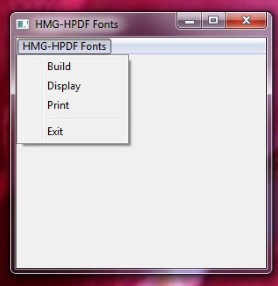 Screen shoot of HMG_HPDF_Fonts prg