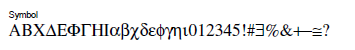 Greek Letters in Base14 Symbol fonts