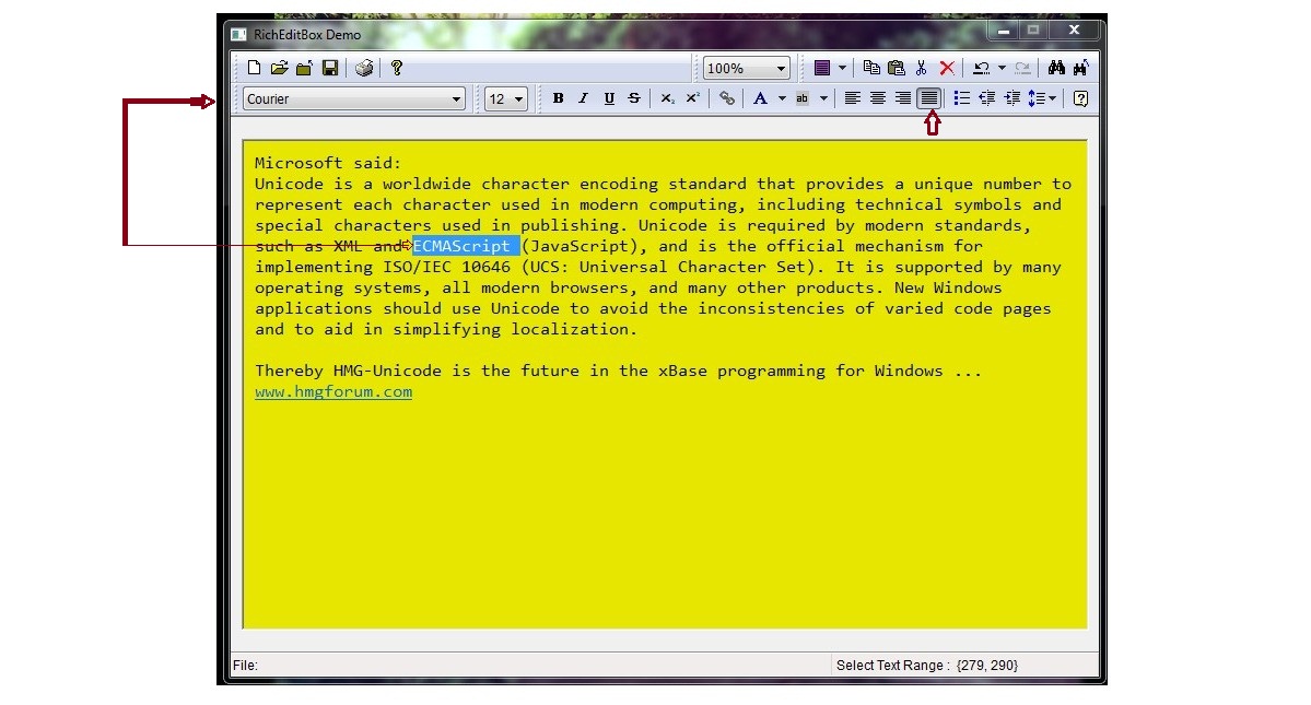 Enhanced RichEdit Box screen shoot
